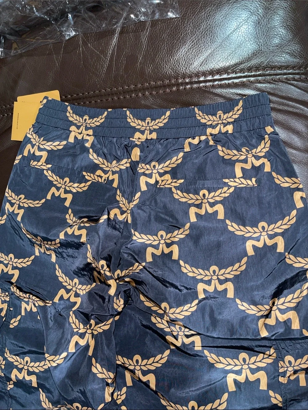 MCM Lauretos Monogram Pants in Black Gold ECONYLON NWT Small S 4 6 27X32